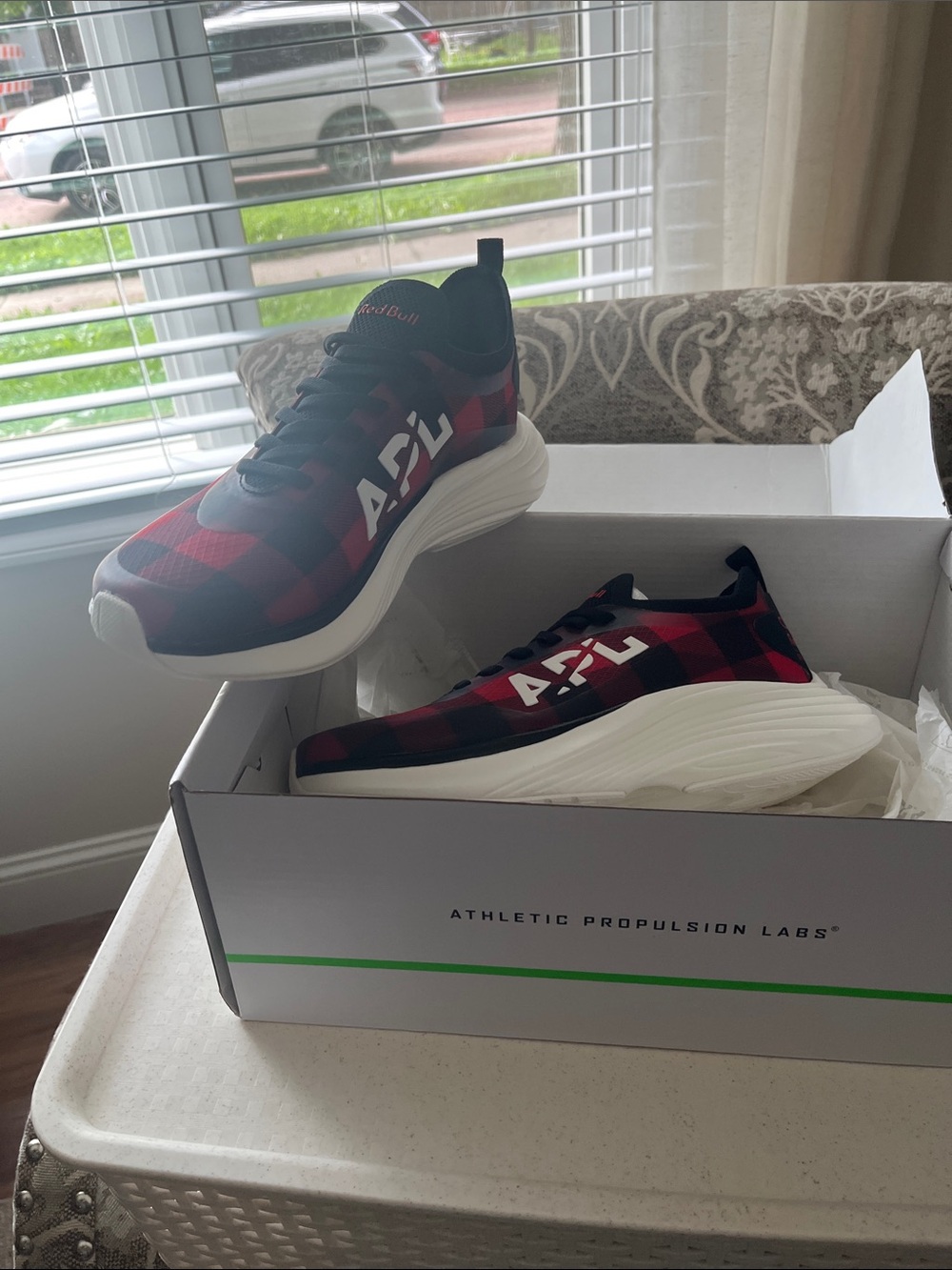 BNWB APL WOMENS SZ 7.5 
Red and Black Plaid  Sneakers
RED BULL EDITION 
$50